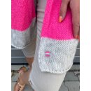 Oversize Strickjacke COPENHAGEN - Hellgrau-Pink L/XL