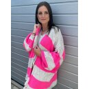 Oversize Strickjacke COPENHAGEN - Hellgrau-Pink L/XL