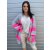 Oversize Strickjacke COPENHAGEN - Hellgrau-Pink L/XL