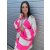 Oversize Strickjacke COPENHAGEN - Hellgrau-Pink L/XL