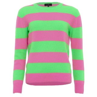 Pullover 100% Cashmere - Grün-Pink