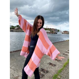 Oversize Strickjacke COPENHAGEN - Rosa-Rost