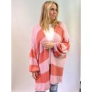 Oversize Strickjacke COPENHAGEN - Rosa-Rost