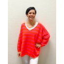 Oversize Strickpulli LUZERN - Neonpink-Neonorange