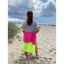 Strickjacke STOCKHOLM - Grau-Pink-Neongelb