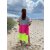 Strickjacke STOCKHOLM - Grau-Pink-Neongelb