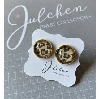 JULCHEN Ohrstecker mit goldfarbener Fassung LEO