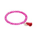 biba Armband Crystal mit Anhänger silberfarben - Pink