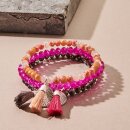 biba Armband Crystal mit Anhänger silberfarben - Pink