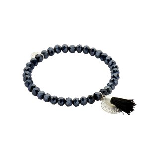 biba Armband Crystal mit Anhänger silberfarben - Dunkelblau
