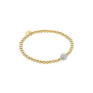 biba Armband Metall gold 4 mm mit Glitzerperle