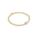 biba Armband Metall gold 4 mm mit Glitzerperle
