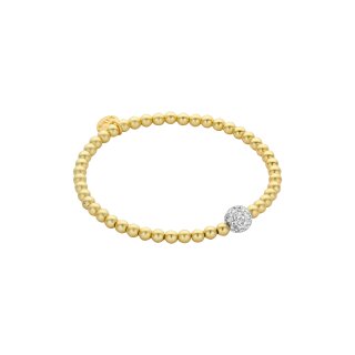 biba Armband Metall gold matt 4mm mit Glitzerperle