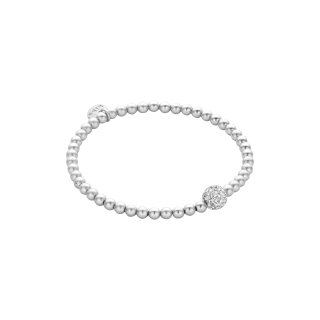 biba Armband Metall silber matt 4 mm mit Glitzerperle