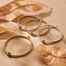 biba Armband Metall silber matt 4 mm mit Glitzerperle