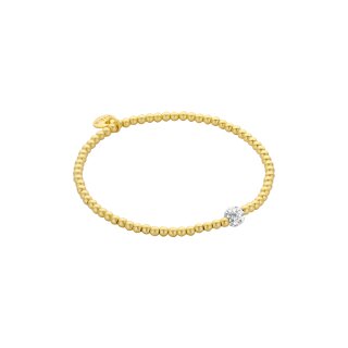 biba Armband Metall gold matt 3 mm mit Glitzerperle
