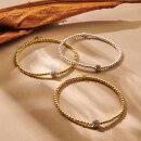 biba Armband Metall gold matt 3 mm mit Glitzerperle