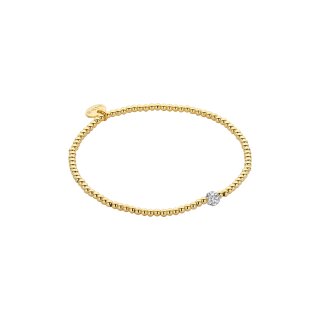biba Armband Metall gold 2 mm mit Glitzerperle