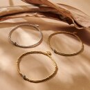 biba Armband Metall gold 2 mm mit Glitzerperle