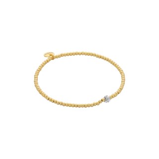 biba Armband Metall gold matt 2 mm mit Glitzerperle