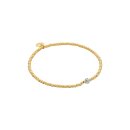 biba Armband Metall gold matt 2 mm mit Glitzerperle