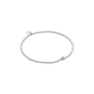 biba Armband Metall silber matt 2 mm mit Glitzerperle
