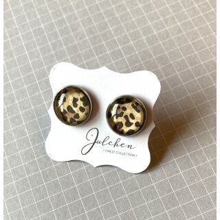 JULCHEN Ohrstecker mit silberfarbener Fassung LEO