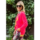 MISS GOODLIFE - V-Neck Sweatpullover LOVE - Neonpink/Neongelb