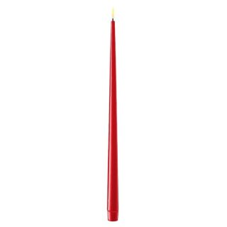 2er Set Stabkerze mit Lack 38 cm - Rot