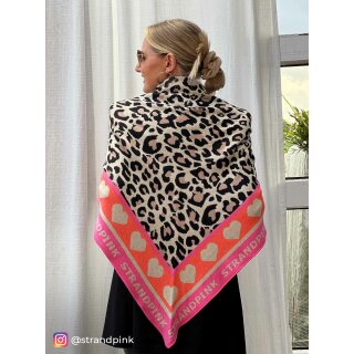 ZWILLINGSHERZ Dreieckstuch STRANDPINK 1 mit Baumwolle - Beige-Orange-Pink