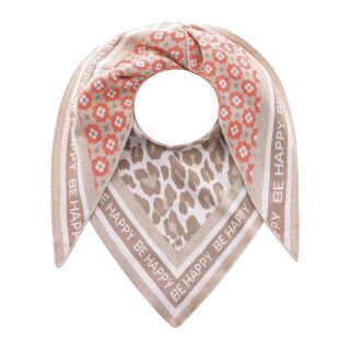 ZWILLINGSHERZ Dreieckstuch HAPPY LEO mit Baumwolle - Beige