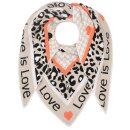 ZWILLINGSHERZ Dreieckstuch LOVE IS LOVE  mit Baumwolle - Beige-Orange