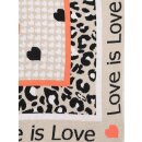 ZWILLINGSHERZ Dreieckstuch LOVE IS LOVE  mit Baumwolle - Beige-Orange
