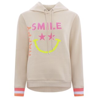 ZWILLINGSHERZ Hoodie - HAPPY SMILE LOVE - Beige
