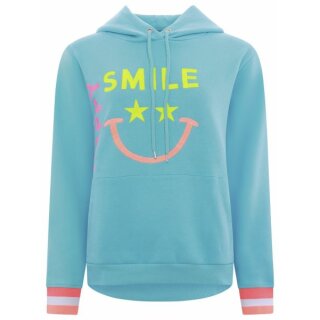 ZWILLINGSHERZ Hoodie - HAPPY SMILE LOVE - Türkis