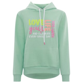 ZWILLINGSHERZ Hoodie LOVE YOUR LIFE - Mint S