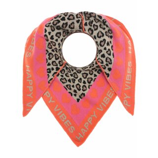 ZWILLINGSHERZ Dreieckstuch MICHA mit Baumwolle -  Beige-Pink-Orange