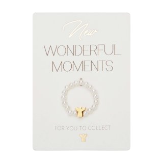 Perlenring Engel gold
