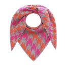 ZWILLINGSHERZ Dreieckstuch HAHNENTRITT- Grau Pink Orange