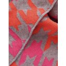ZWILLINGSHERZ Dreieckstuch HAHNENTRITT- Grau Pink Orange