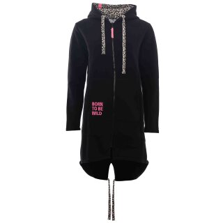 ZWILLINGSHERZ Hoodiemantel LIZ - Schwarz mit Leodetails