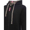 ZWILLINGSHERZ Hoodiemantel LIZ - Schwarz mit Leodetails L