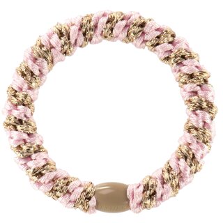 KKNEKKI Haargummi - Light Pink-Beige Glitter Stripe