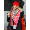 ZWILLINGSHERZ Dreieckstuch STRANDPINK 1 mit Baumwolle - Grau-Orange-Pink