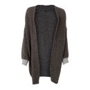 BLACK COLOUR Cardigan mit Glitzerdetails am Ärmelbund - Taupe Grey