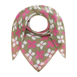 ZWILLINGSHERZ Dreieckstuch FRÜHLINGSBLUME - Grün-Pink