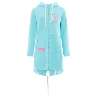 ZWILLINGSHERZ Hoodiemantel HAPPY & BEAUTYFUL - Türkis M