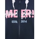 ZWILLINGSHERZ Hoodiemantel STRANDGLÜCK & MEER - Dunkelblau L