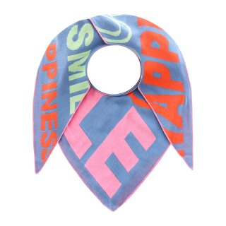 ZWILLINGSHERZ Dreieckstuch GROSSE FREUDE  mit Baumwolle - Blau-Pink-Grün