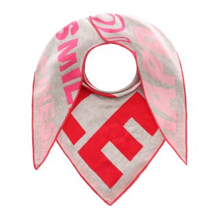 ZWILLINGSHERZ Dreieckstuch GROSSE FREUDE  mit Baumwolle - Grau-Rot-Pink
